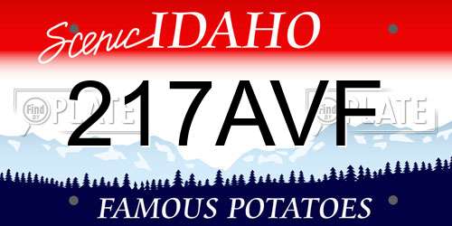 217AVF Idaho License Plate