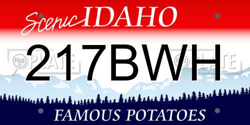 217BWH Idaho License Plate
