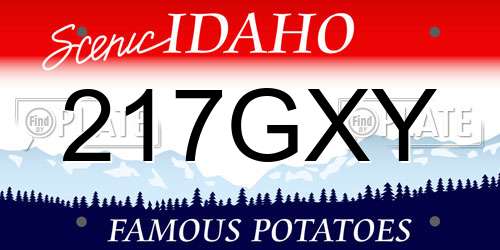 217GXY Idaho License Plate