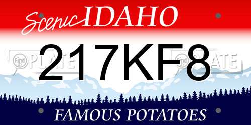 217KF8 Idaho License Plate