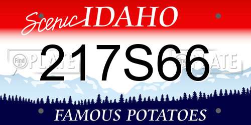 217S66 Idaho License Plate
