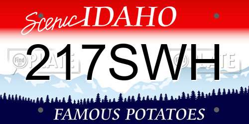217SWH Idaho License Plate