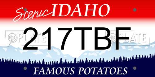 217TBF Idaho License Plate