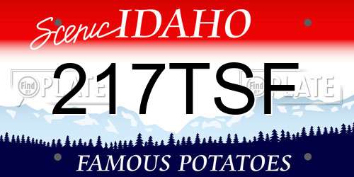 217TSF Idaho License Plate