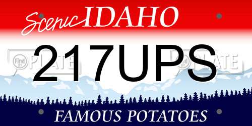217UPS Idaho License Plate