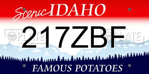 217ZBF Idaho License Plate