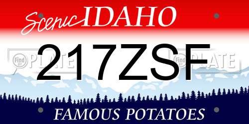 217ZSF Idaho License Plate