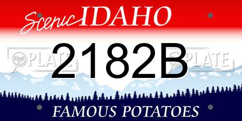 2182B Idaho License Plate