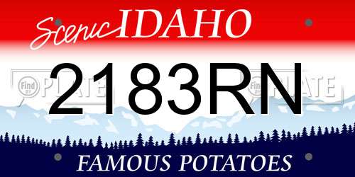 2183RN Idaho License Plate