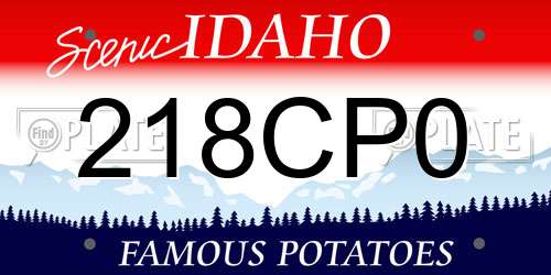 218CP0 Idaho License Plate