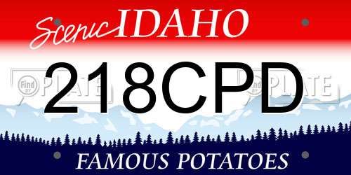 218CPD Idaho License Plate