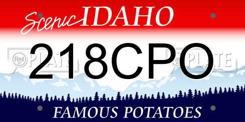 218CPO Idaho License Plate