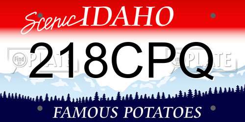 218CPQ Idaho License Plate