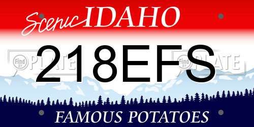 218EFS Idaho License Plate