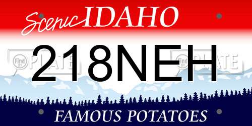218NEH Idaho License Plate