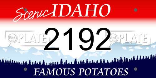 2192 Idaho License Plate
