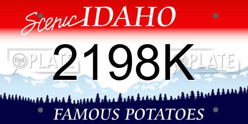 2198K Idaho License Plate
