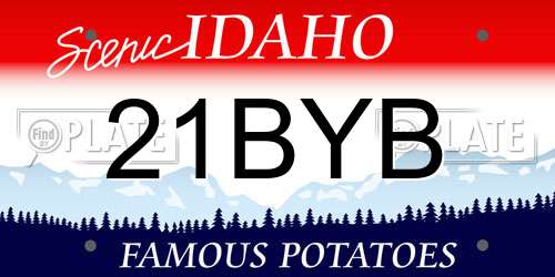 21BYB Idaho License Plate