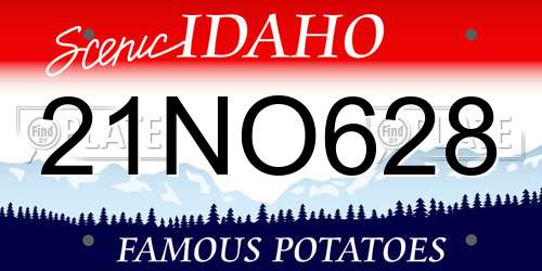 21NO628 Idaho License Plate