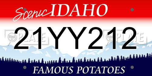 21YY212 Idaho License Plate