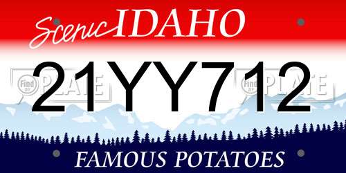 21YY712 Idaho License Plate