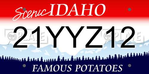 21YYZ12 Idaho License Plate