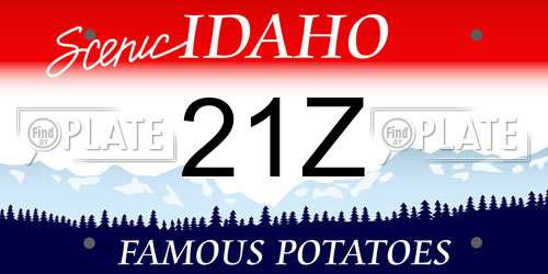 21Z Idaho License Plate