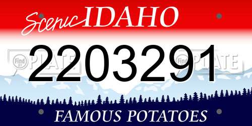 2203291 Idaho License Plate