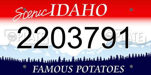 2203791 Idaho License Plate