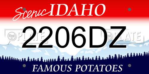 2206DZ Idaho License Plate