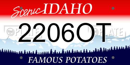 2206OT Idaho License Plate