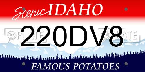 220DV8 Idaho License Plate