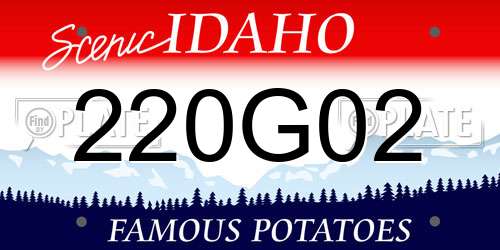 220G02 Idaho License Plate