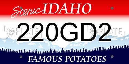 220GD2 Idaho License Plate