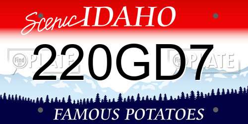 220GD7 Idaho License Plate