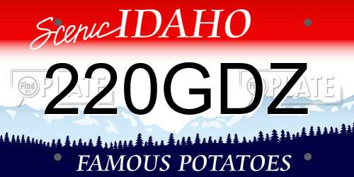 220GDZ Idaho License Plate