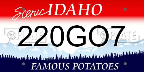 220GO7 Idaho License Plate