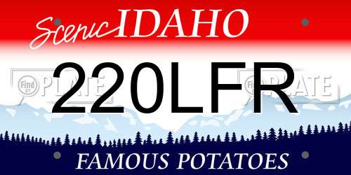 220LFR Idaho License Plate