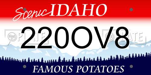220OV8 Idaho License Plate
