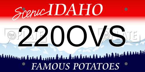 220OVS Idaho License Plate