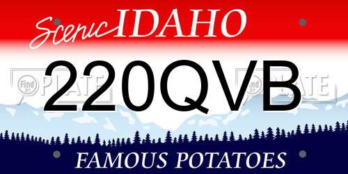 220QVB Idaho License Plate