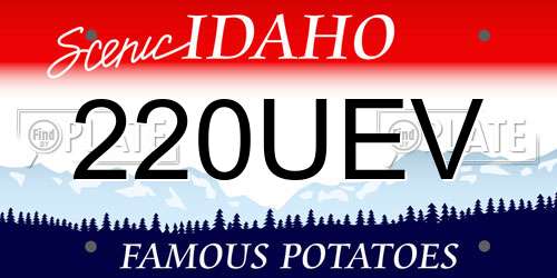 220UEV Idaho License Plate