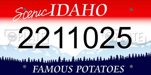 2211025 Idaho License Plate