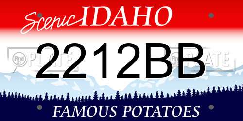2212BB Idaho License Plate
