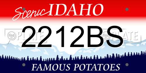 2212BS Idaho License Plate