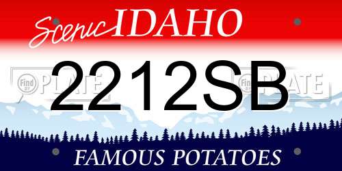 2212SB Idaho License Plate