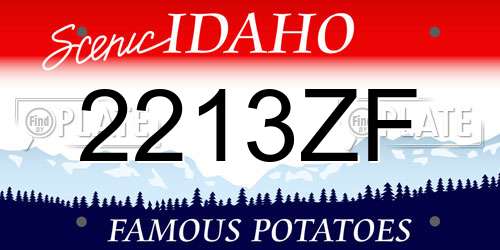 2213ZF Idaho License Plate