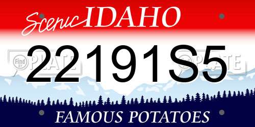 22191S5 Idaho License Plate