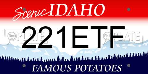 221ETF Idaho License Plate