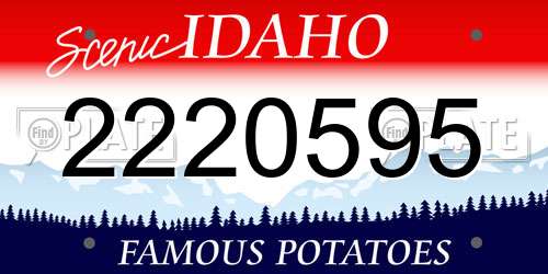 2220595 Idaho License Plate